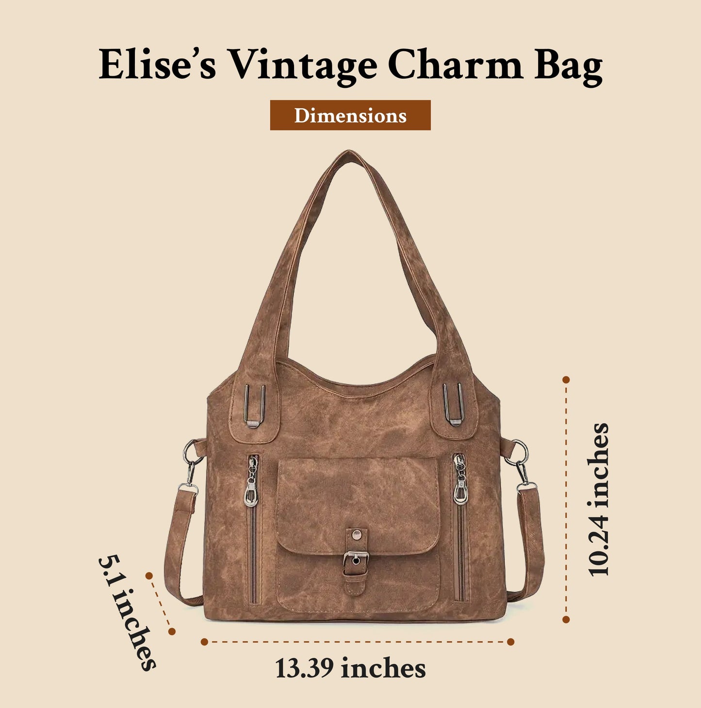 Elise's Vintage Charm | Faux Leren Schoudertas