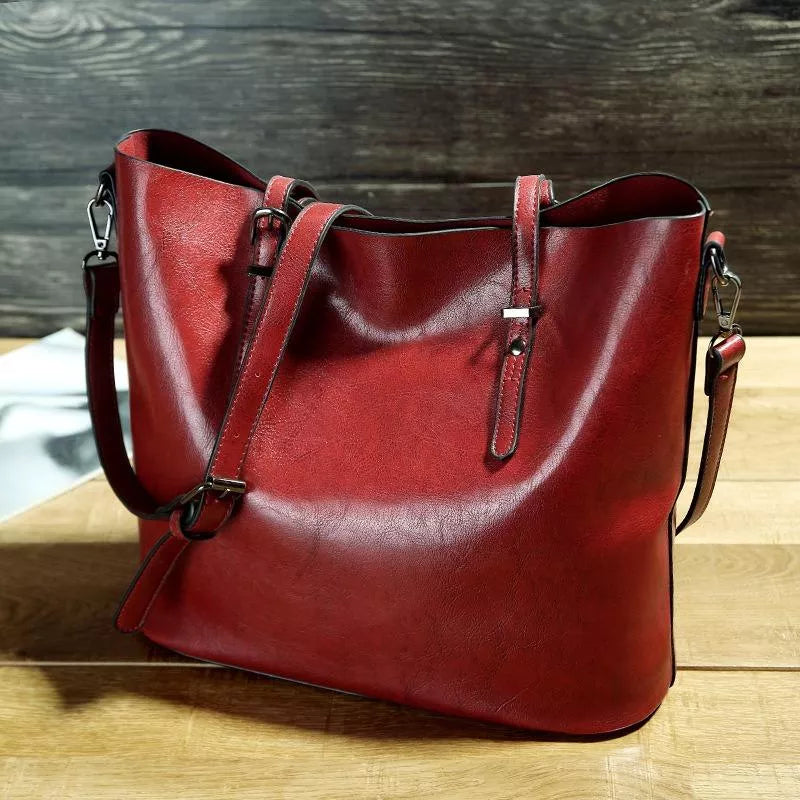 NICOLE | VINTAGE LEREN SCHOUDER HANDTAS