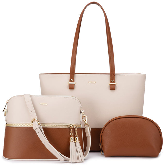 3-delige Elegante Leren Tas Set - Grace's Veelzijdige Trio