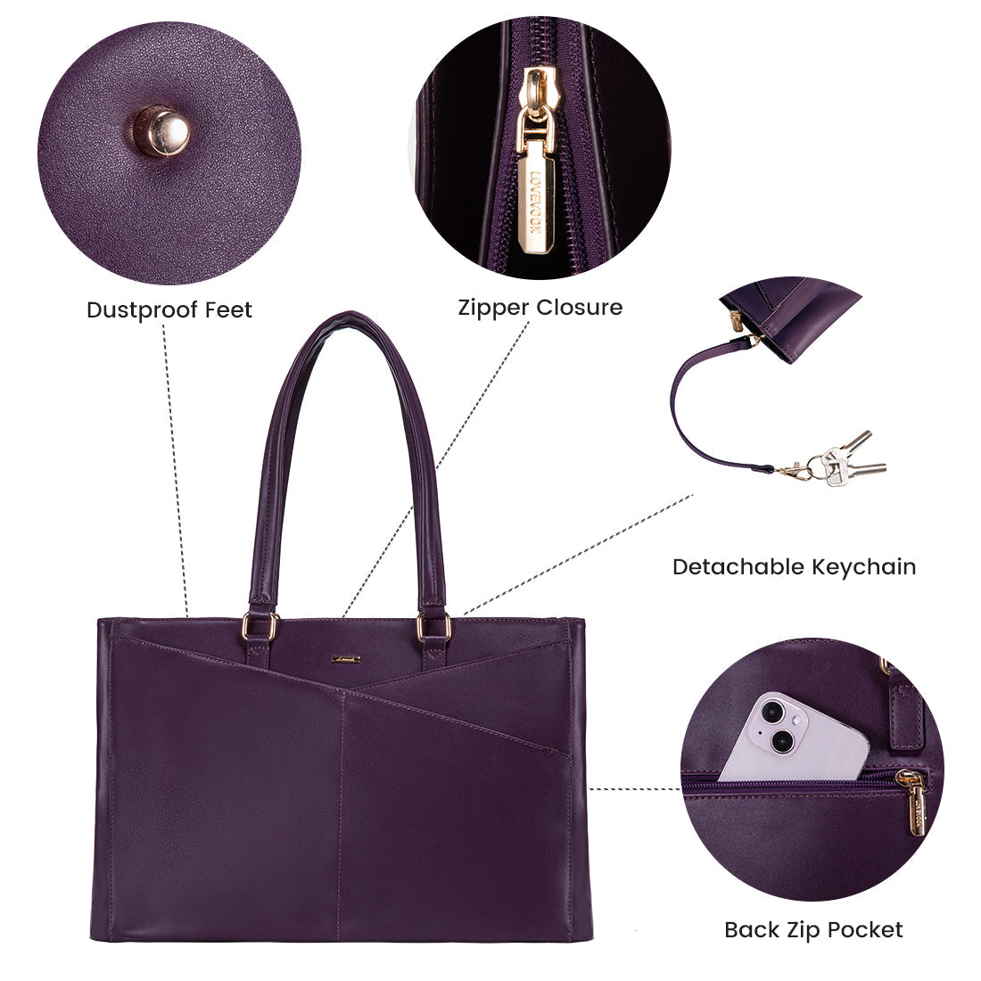 LILA | ELEGANTE LEREN TOTE BAG