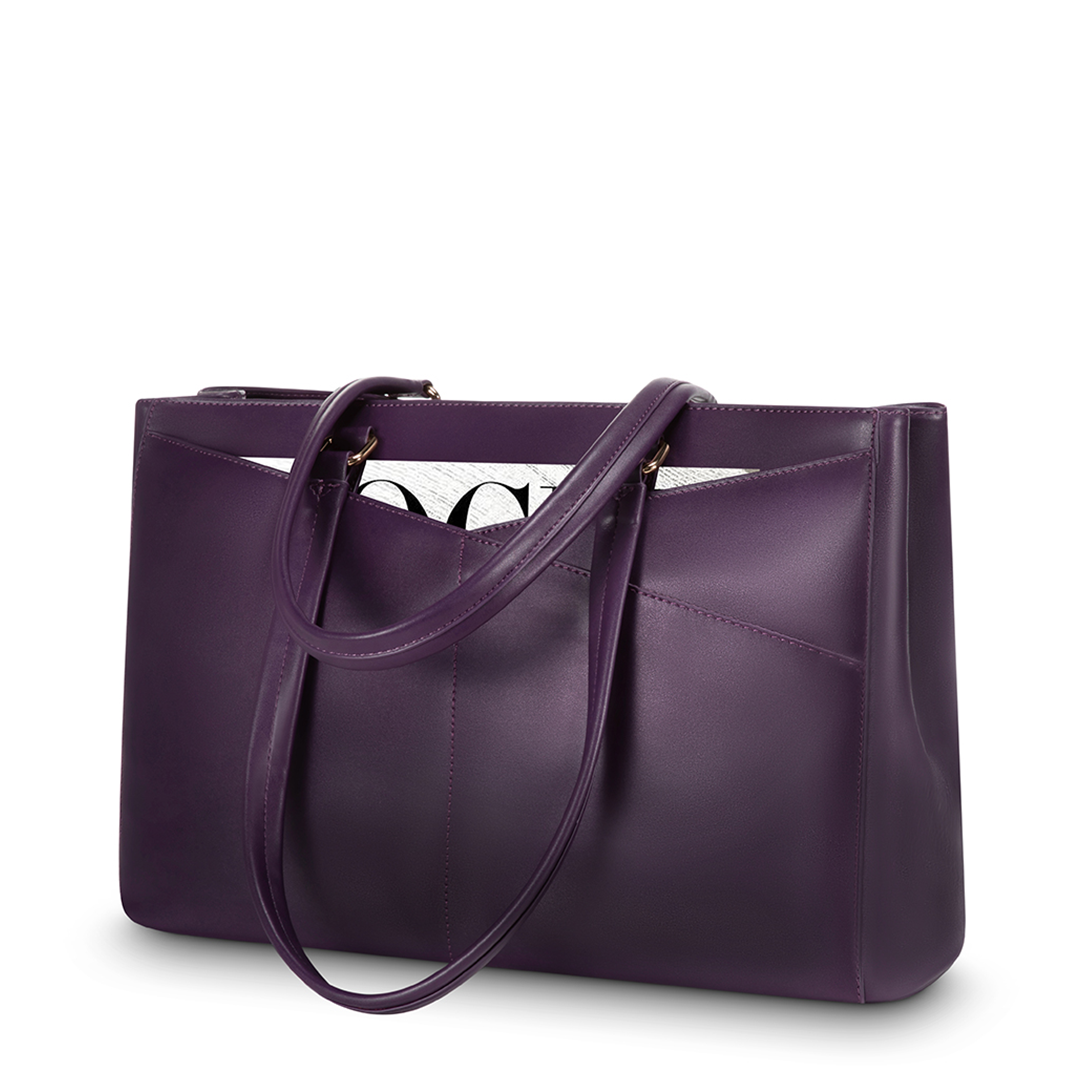 LILA | ELEGANTE LEREN TOTE BAG