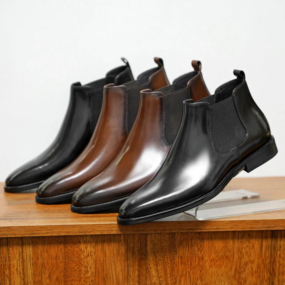 Leandro Bassano  Leren Chelsea Boots