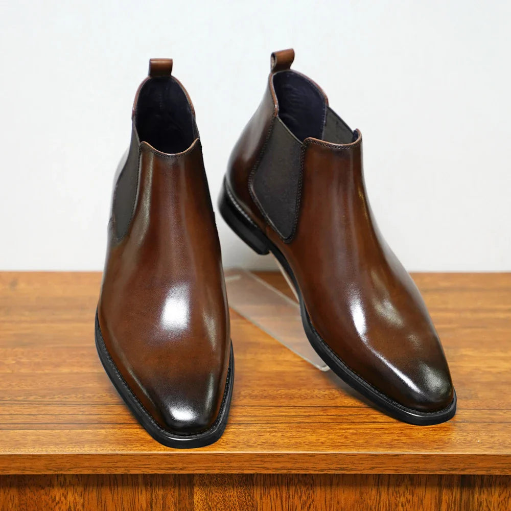 Leandro Bassano  Leren Chelsea Boots