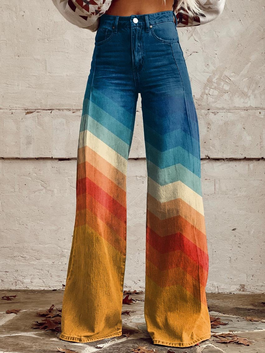 DESIA | RETRO CHEVRON Flared Jeans