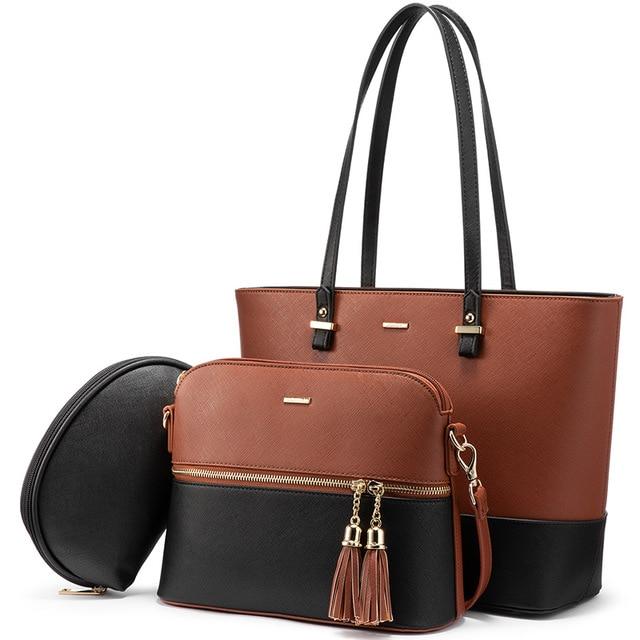 3-delige Elegante Leren Tas Set - Grace's Veelzijdige Trio