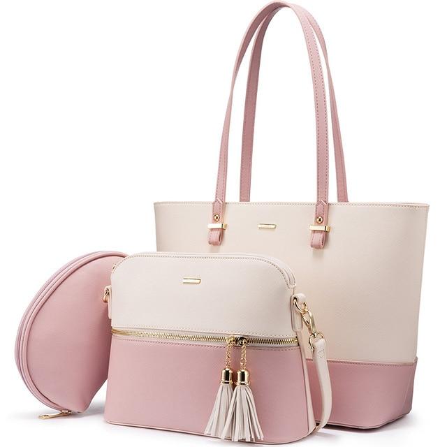 3-delige Elegante Leren Tas Set - Grace's Veelzijdige Trio