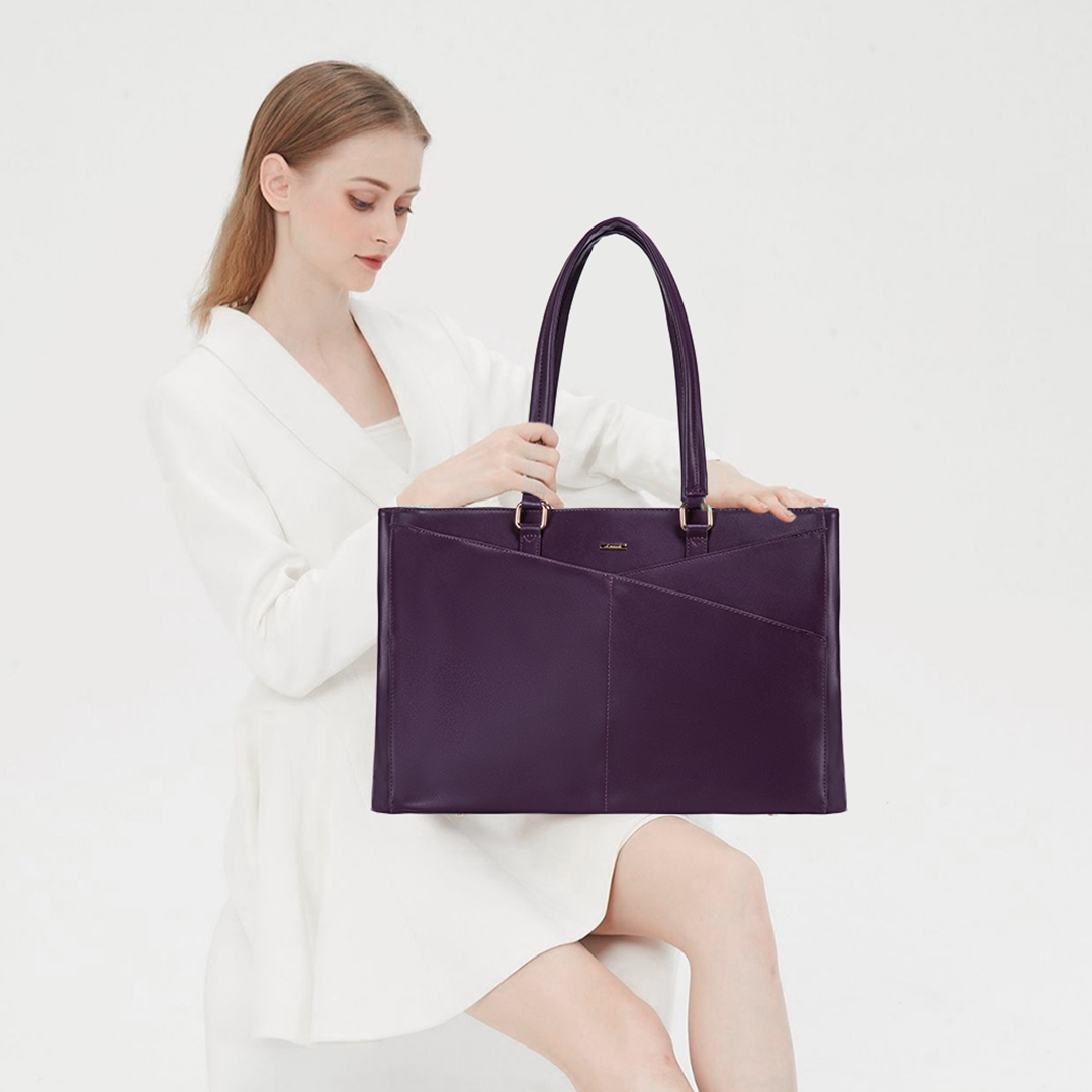 LILA | ELEGANTE LEREN TOTE BAG